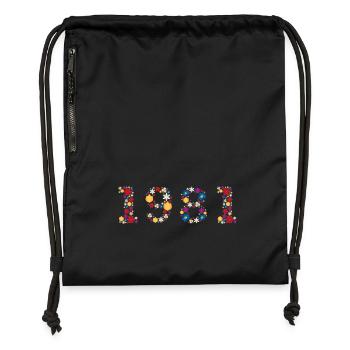 Fleurs 1981 - Sac à cordon en polyester recyclé - noir - Devant