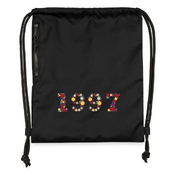 Fleurs 1997 - Sac à cordon en polyester recyclé - noir - Devant