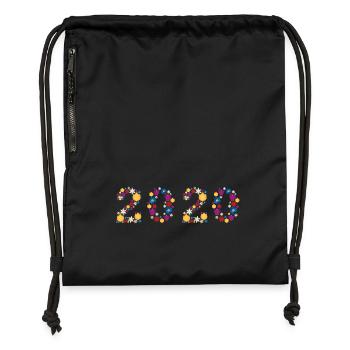 Fleurs 2020 - Sac à cordon en polyester recyclé - noir - Devant