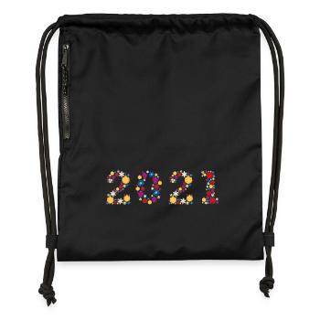 Fleurs 2021 - Sac à cordon en polyester recyclé - noir - Devant