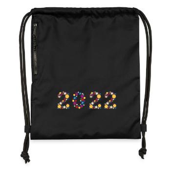 Fleurs 2022 - Sac à cordon en polyester recyclé - noir - Devant