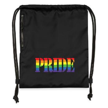 Rainbow Pride - Gymsac made from recycled material - black - Front
