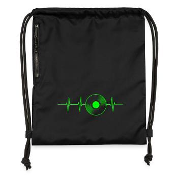 Heart Rate Record - Gymsac made from recycled material - black - Front