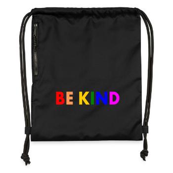 Be kind - Turnbeutel aus Recycling-Material - Schwarz - Vorne