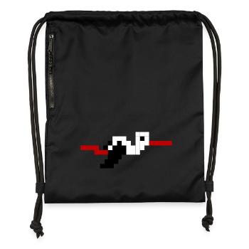 Cigogne Alsace Pixel #tshirtalsace #tshirtcigogne - Sac à cordon en polyester recyclé - noir - Devant