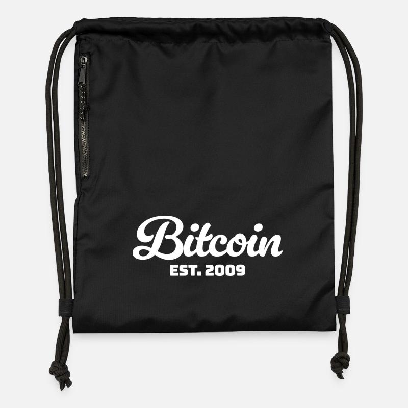 Bitcoin Est. 2009 – Classic Crypto Design - Gymsac made from recycled material - black