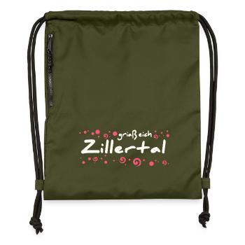 Zillertal Ortschaft - Turnbeutel aus Recycling-Material - military Green - Vorne