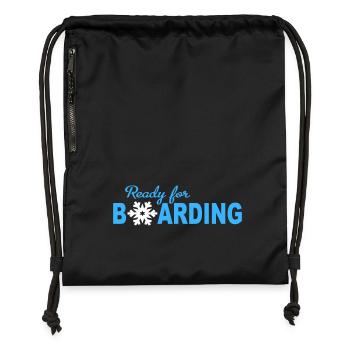 Planche à neige - Sac à cordon en polyester recyclé - noir - Devant