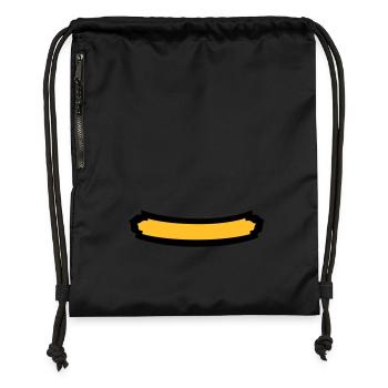 ecusson 2col - Sac à cordon en polyester recyclé - noir - Devant