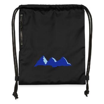 Mountain Highlander Zeichnungsvektor - Turnbeutel aus Recycling-Material - Schwarz - Vorne