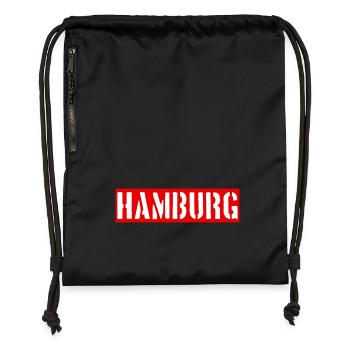 Hamburg - Hansestadt - Alster - Elbe - Turnbeutel aus Recycling-Material - Schwarz - Vorne