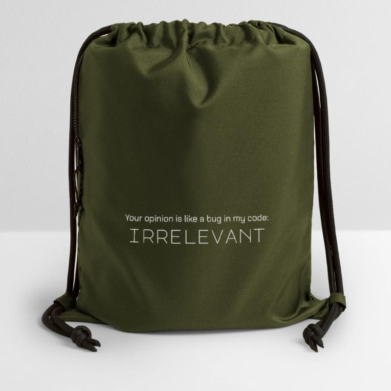 Votre avis est comme un bug dans mon code : non pertinent Sac à cordon en polyester recyclé