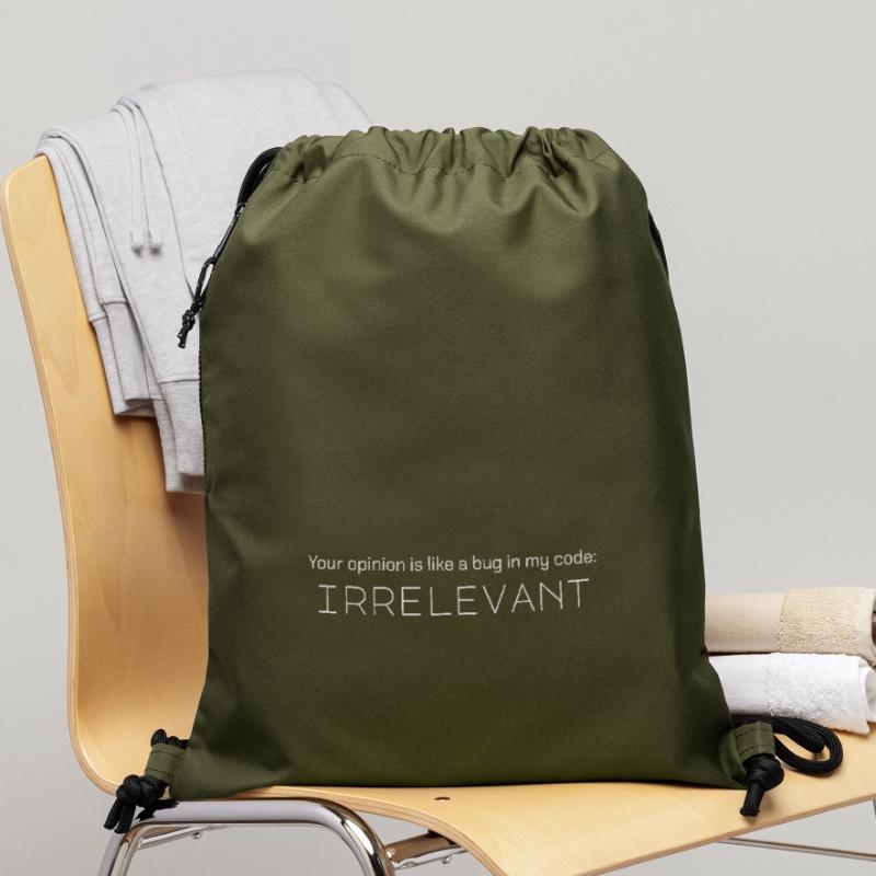 Votre avis est comme un bug dans mon code : non pertinent Sac à cordon en polyester recyclé