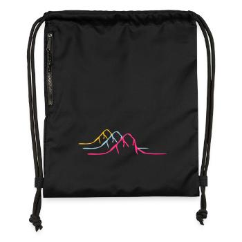 3 colorful mountains Alps - Gymsac made from recycled material - black - Front