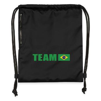Support Team Brazil - Gymsac made from recycled material - black - Front