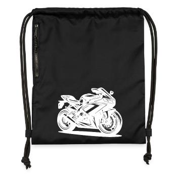 Motorrad Liebhaber Schnelle Straßenmaschinen - Turnbeutel aus Recycling-Material - Schwarz - Vorne