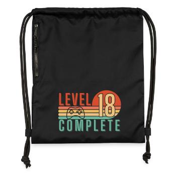 Level 18 Complete Birthday - Gymsac made from recycled material - black - Front