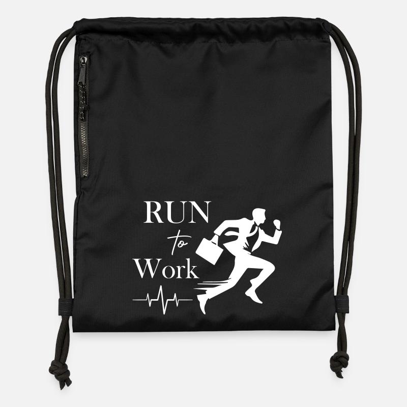 Courir au travail - Sac à cordon en polyester recyclé - noir