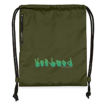 Handalphabet Vetland grüner Farbverlauf 2 - Turnbeutel aus Recycling-Material - military Green - Vorne