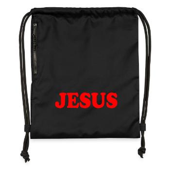 Jesus - Sac à cordon en polyester recyclé - noir - Devant
