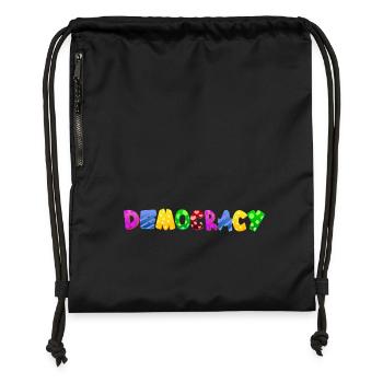 Stop AfD against right, democracy, diversity, left - Gymsac made from recycled material - black - Front