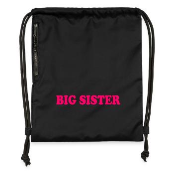 Big sister - Sac à cordon en polyester recyclé - noir - Devant