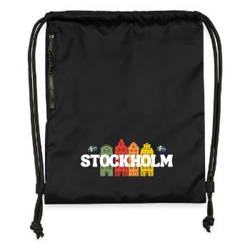 Stockholm - Turnbeutel aus Recycling-Material - Schwarz - Vorne