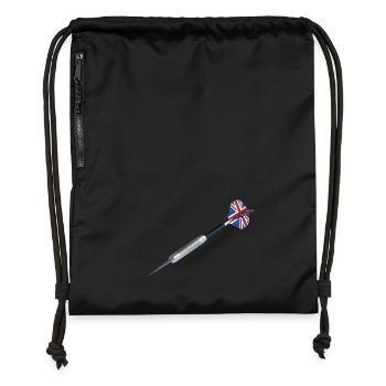 Flèche de fléchettes de Grande-Bretagne - Sac à cordon en polyester recyclé - noir - Devant