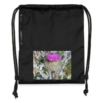 Scotch cotton thistle also woolly thistle - Gymsac made from recycled material - black - Front