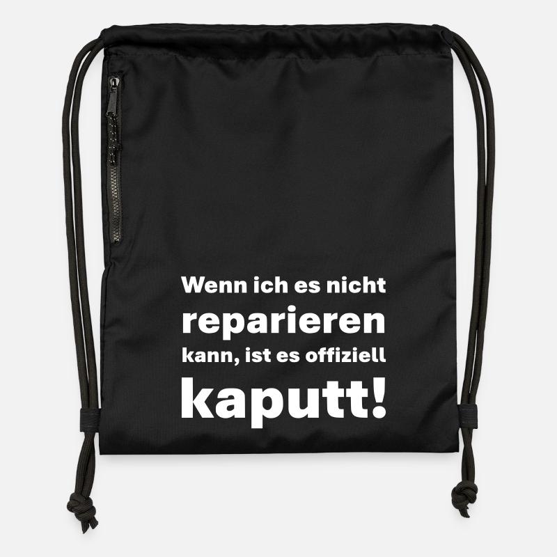 If I can't fix it, it's broken - Gymsac made from recycled material - black