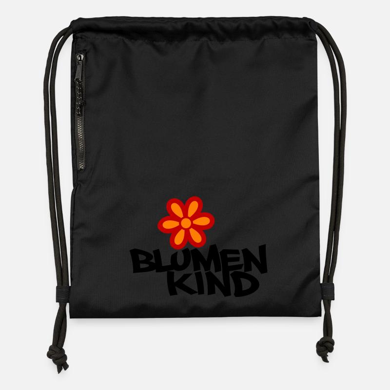 Blumenkind - Turnbeutel aus Recycling-Material - Schwarz