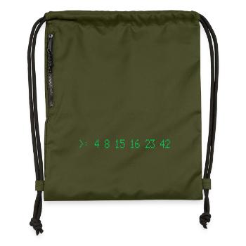 Lost Numbers - Gymsac made from recycled material - military green - Front