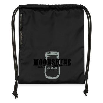 Moonshine + ain't no sunshine - Turnbeutel aus Recycling-Material - Schwarz - Vorne