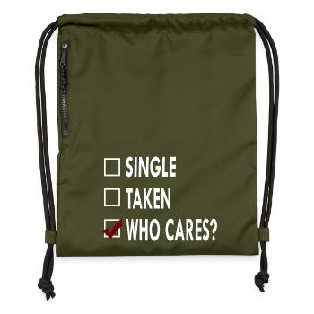 SINGLE who caRES - Sac à cordon en polyester recyclé - military green - Devant
