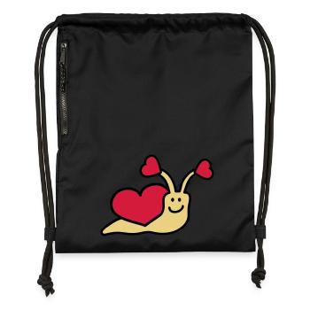 love_snail_3c - Turnbeutel aus Recycling-Material - Schwarz - Vorne