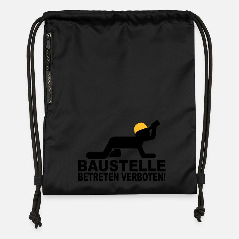 construction site to enter forbidden - Gymsac made from recycled material - black