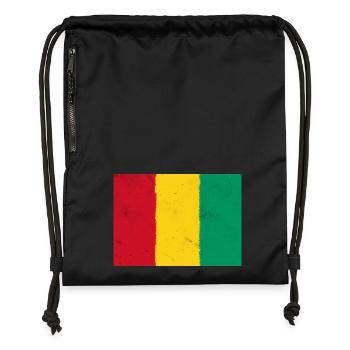 Drapeau de la Guinée – La puissance de l’Afrique - Sac à cordon en polyester recyclé - noir - Devant
