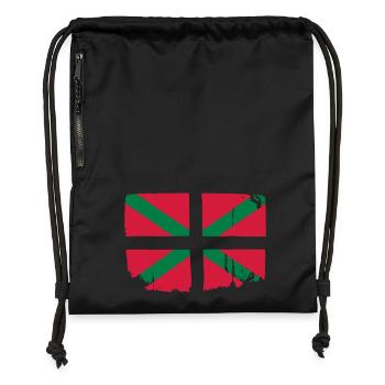 Drapeau Basque - Sac à cordon en polyester recyclé - noir - Devant