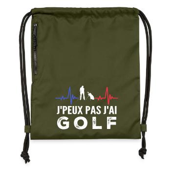 I can't I have golf - Gymsac made from recycled material - military green - Front