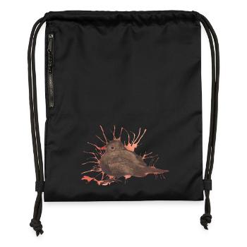 Power Animal of the Week Blackbird - Gymsac made from recycled material - black - Front