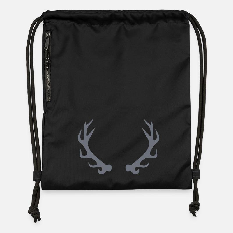 Antlers - Sac à cordon en polyester recyclé - noir