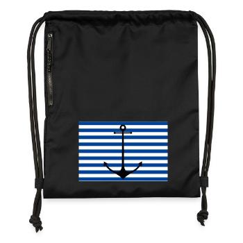 ancre - Sac à cordon en polyester recyclé - noir - Devant