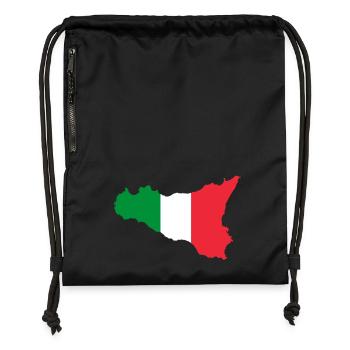 Sicile couleurs classique - Sac à cordon en polyester recyclé - noir - Devant