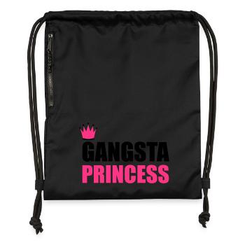 Gangsta Princess - Turnbeutel aus Recycling-Material - Schwarz - Vorne