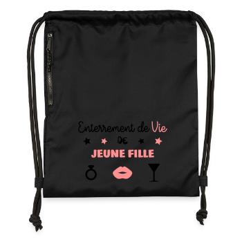 Enterrement de vie de jeune fille / garçon / EVG / - Sac à cordon en polyester recyclé - noir - Devant