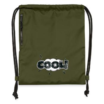 cooler Comic Style Bubble Graffiti Schriftzug - Turnbeutel aus Recycling-Material - military Green - Vorne