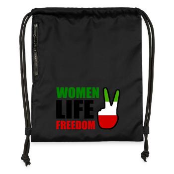 Women life freedom iran - Gymsac made from recycled material - black - Front