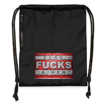Zero Fucks Given Brick Wall Graffiti - Sac à cordon en polyester recyclé - noir - Devant