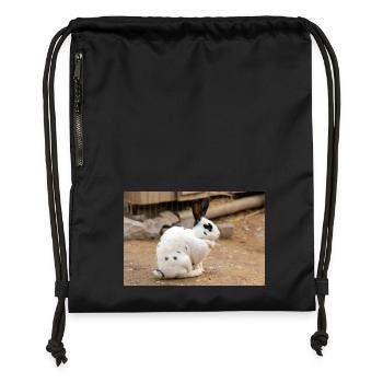 Rabbit (in german Kaninchen) - Gymsac made from recycled material - black - Front