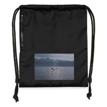 Whale Fin - Gymsac made from recycled material - black - Front